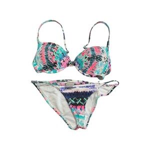 NWOT Multicolor Matching Top & Bottom Swimsuit Size S